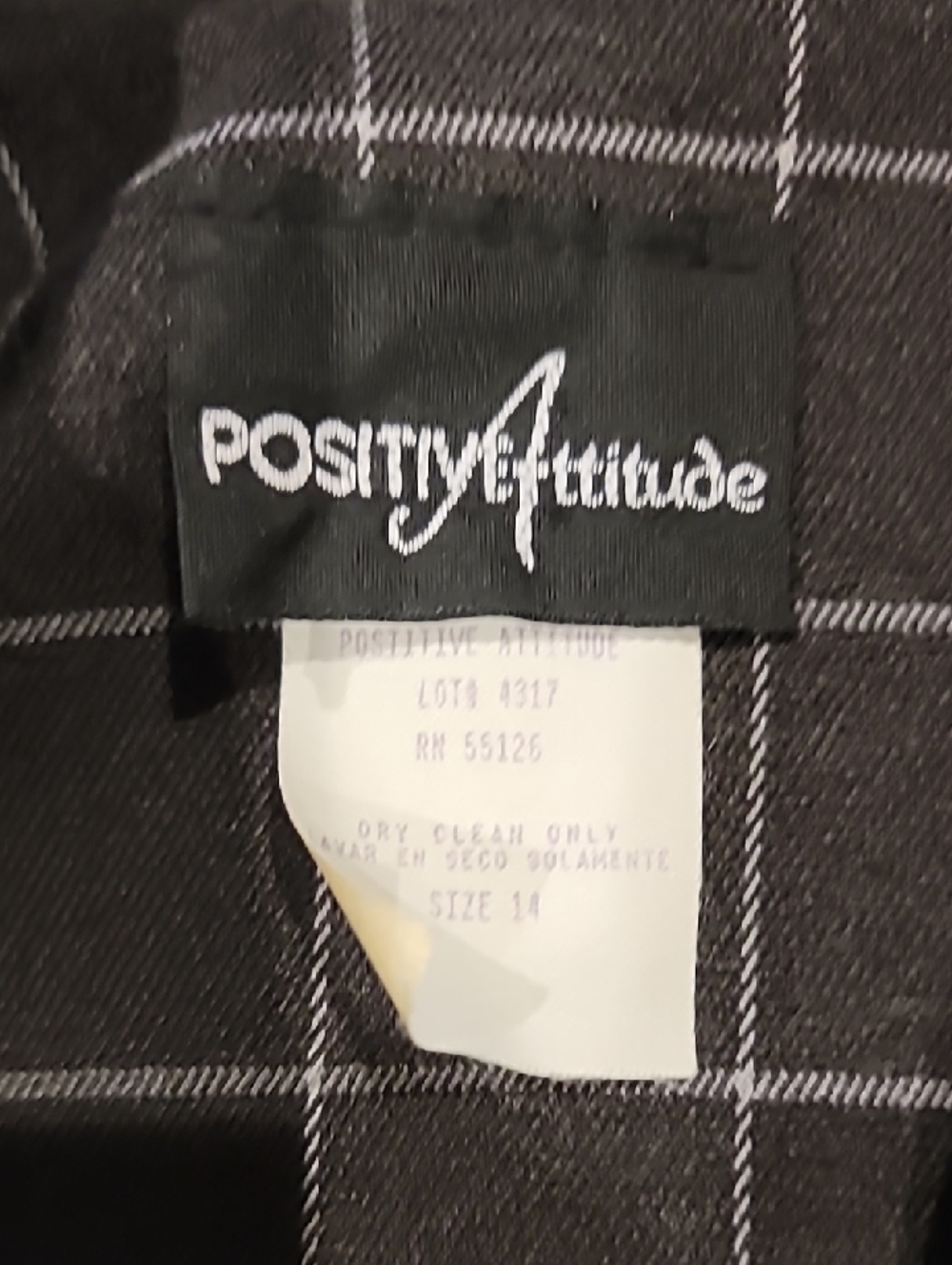 Positive Attitude Black Windowpane Zip Bomber Jacket - Picture 7 of 13